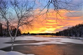 Winter Landscape Sunset