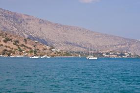 desert on coast at blue Sea, Greece, Crete