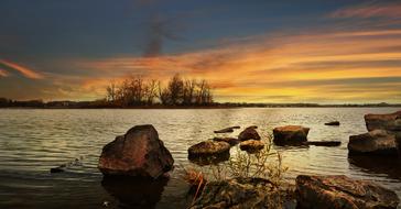 Stones on Lake Sea coast