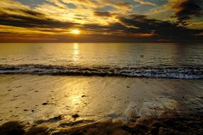 landscape of Sunset over Sea Water