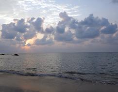 gray clouds over the coast of thailand at dusk