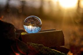 Glass Ball Sunset Golden Hour