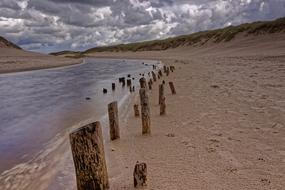 clouds over the north sea beach in denmark