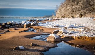 landscape of Coast Sea rocks