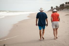 Old Elderly pair on Beach