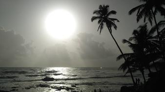 bright sun over the arabian sea