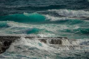 concrete slab during a storm at sea