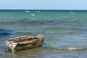 Old Boat in Sea