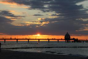 Baltic Sea at Sunset in Seebrucke