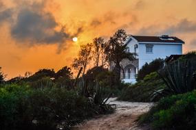 House Path at Sunset