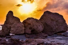 Rock Stones at Sunset