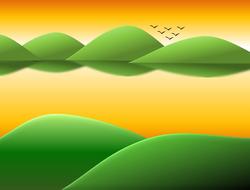 cartoon background trees sky