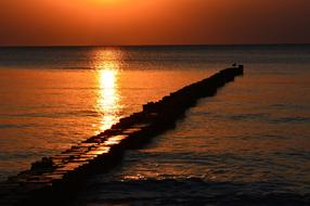 Romantic landscape of Sunset Baltic Sea