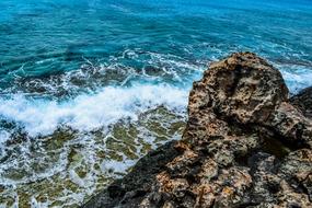 sea waves near the cliff