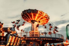 Rides Amusement Park at evening