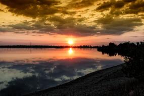 Sunset Clouds and lake