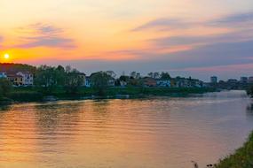 pavia bridge on the tucino river in italy
