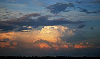 beautiful colorful clouds in blue Sky at Sunset