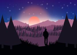 dusk sunset clipart