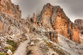 panoramic view with dolomites in italy