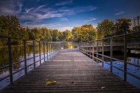 pontoon bridge on the river
