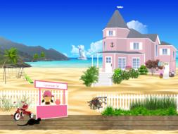 house pink black cat villa ocean