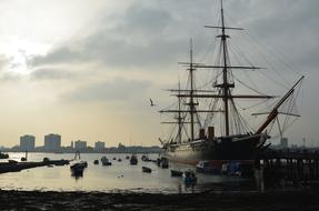 Sailing boat vessel on Sea coast