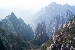 fog over mountain tops in China