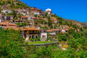 panoramic view of the Kalopanayiotis village on a sunny day