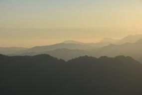 foggy Sunrise over scenic Mountains