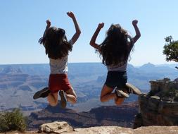 Usa Grand Canyon people jump