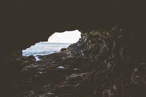 view from the cave to the sea