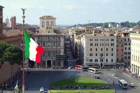 Piazza Venezia - square in the center of Rome, Italy