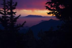 landscape of Sunset In Farellones Chile