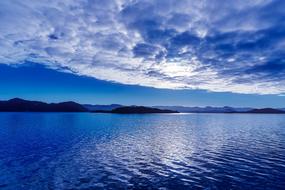 scenic clouds over sea near coast at Dusk, Norway