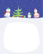 christmas card with snowmen