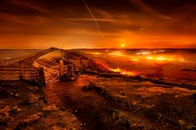 Derbyshire England Great Britain at sunset