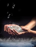 water sea wave in hands