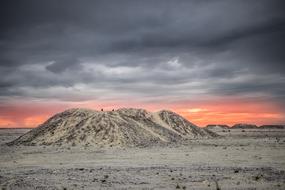 gray dramatic sky over desert