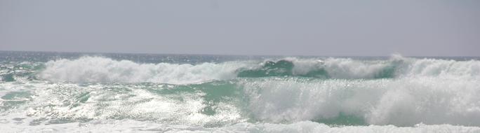 panoramic picture of Wavy Atlantic Ocean