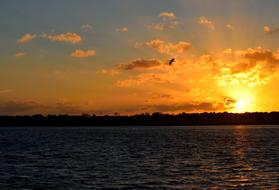 Orange Colored Sunset Sky