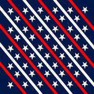 Red, white and blue pattern of USA, with stars and strips, clipart