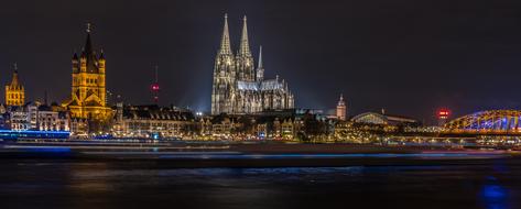 view of cologne at night