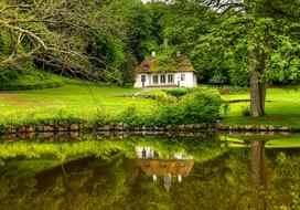 Liselund park at summer, denmark, MÃ³n island, Borre