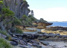 Rocky Shoreline on Beach