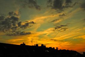 Sky Clouds at Sunset afterglow