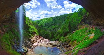 Adventure waterfall Canyon at Daylight