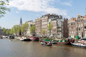 canal boats in amsterdam