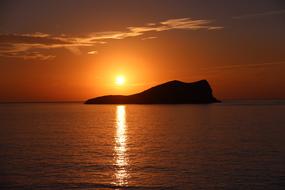 Sunset Ibiza Mediterrean sea