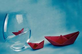 Ship paper in glass